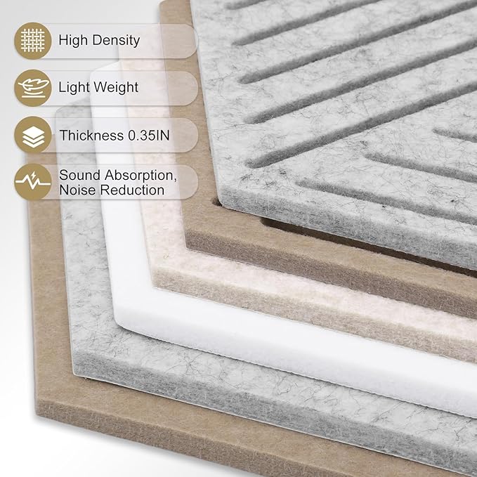 10 Pack Hexagon Cork Board, 12" x 10" Self-Adhesive Felt Bulletin Board Tiles with 40 Pushpins, Pin Boards for Wall Decor Home Office School DIY Display Boards for Photos (Camel Color Theme)