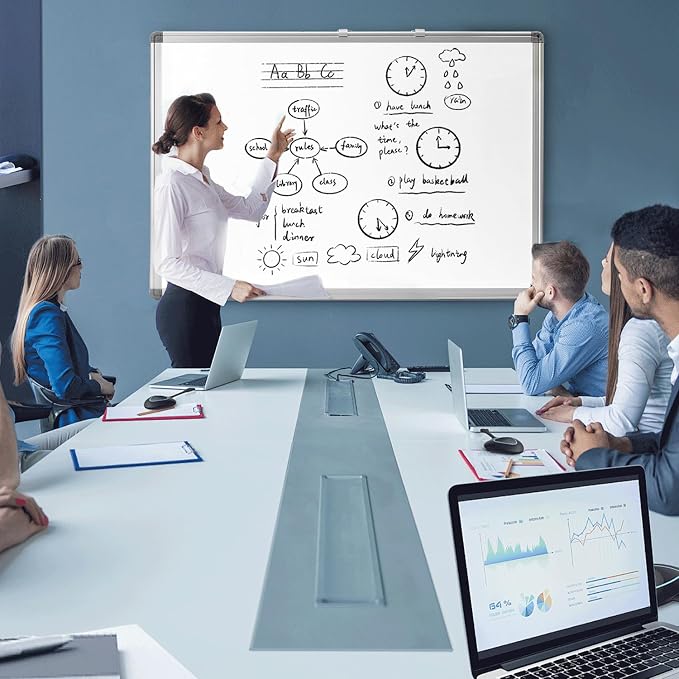 Whiteboard Dry Erase Calendar for Wall, Weekly & Monthly Planner, 36" x 24", Double-Sided, for Office, Home and School