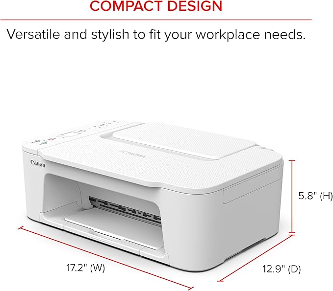 Canon PIXMA TS3720 Wireless All-in-One Printer for Basic Home Printing, White