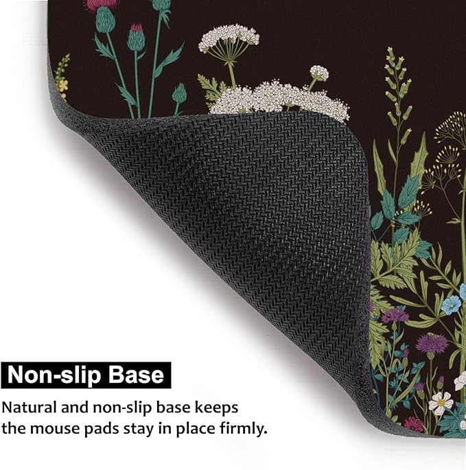 Audimi Small Mouse Pad 6 x 8 Inch, Mini Mouse Pad Thick for Laptop Wireless Mouse Home Office Travel, Portable, Washable (Weeds)