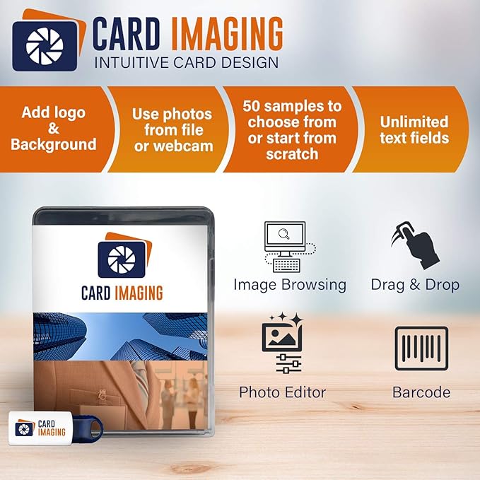 Card Imaging Fargo HDP5000 Dual Side High Definition ID Card Printer & Supplies Bundle Software 89640