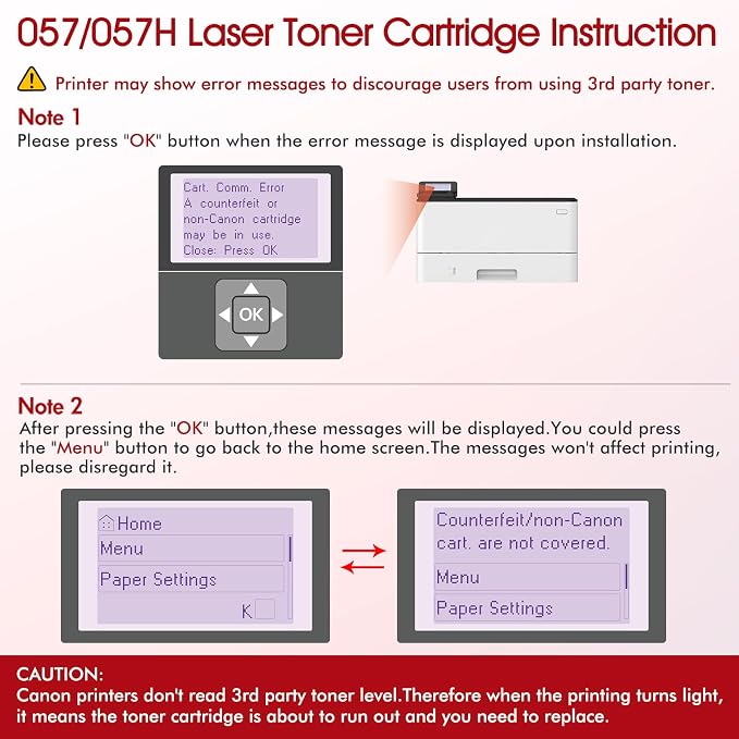 057 Toner Cartridge 057H Black High Yield MF445dw MF450 MF455dw 2-Pack | Compatible for Canon ImageCLASS MF445dw MF448dw LBP226dw LBP227dw LBP228dw MF449dw MF445 LBP220 MF440 LBP230 MF450 Printer