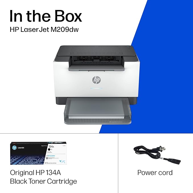 HP LaserJet M209dw Wireless Printer, Print, Fast speeds, Easy setup, Mobile printing,Best-for-small teams