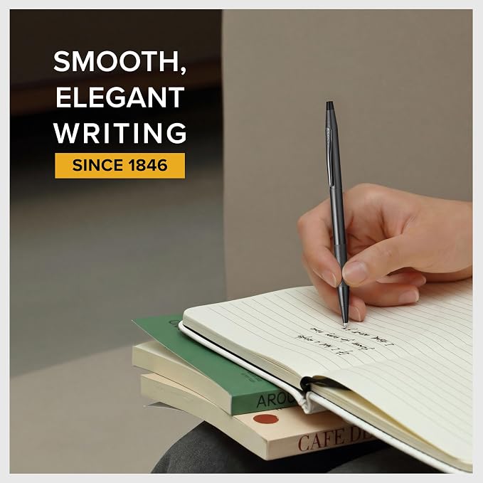 Cross Classic Century Black PVD Micro-knurl Ballpoint Pen, Black Ink | Refillable Ballpoint Pen for Effortless Writing, Durable Construction, Premier Distinctive Look, Gift-Ready, Medium Point