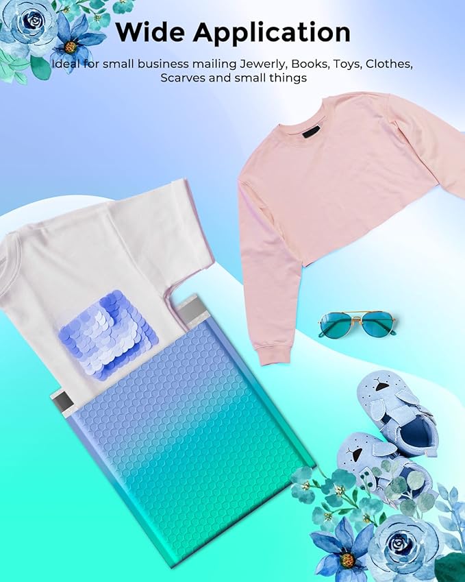 Metronic 240 Pack Bubble Mailers 8.5x12 Inch PurpleTeal Usable Size 8.5x11'' Pretty Bubble Mailer Waterproof Padded Envelopes for Gift Packaging, Mailing, Shipping, Small Items Bulk