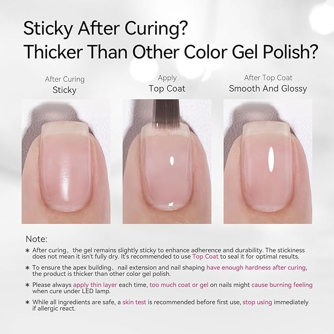 Born Pretty Builder Gel for Nails 15ml,8-in-1 Hard Gel for Nail Extensions, Apex Building, Base Gels & Strengthener,Light Pink Rhinestone Glue for DIY Beginners& Salon