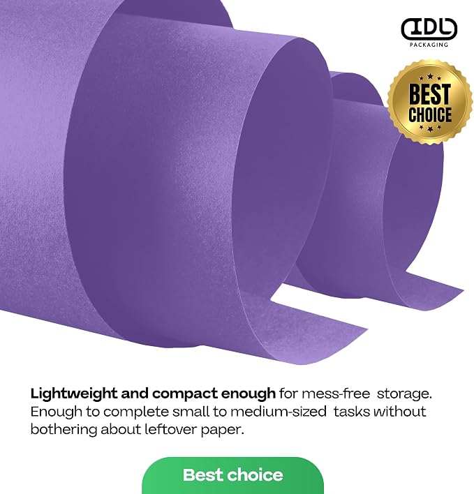 Purple Kraft Paper Roll 12" x 1200" (100 feet) with Cutter - USA-Made Wrapping Paper for Packing, Moving, Shipping & Crafts/Arts - 100% Recyclable Natural Craft Material by IDL Packaging | Wrapping Paper for Packing, Moving, Shipping & Crafts/Arts - 10...