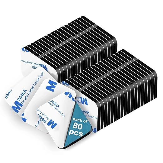Double Sided Tape HeavyDuty,Double Sided Tape for Walls,80Pcs Oval 1.57" x 1.18" 2 Sided Sticky Waterproof Pads,Super Strong Removable Double-Sided Foam, Mounting Black Tape for Hanging