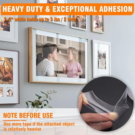 ANLOKE Double Sided Tape Heavy Duty 2 Pack, 1.2 Inch x 400 Inch ，Extra Large Nano Double Sided Adhesive Tape for Walls, Carpets, and Posters - Removable Reusable, Washable(33.3FT) | 1.2 In x 400 In , Damage-Free Removal, Great for Classroom Decoration,...