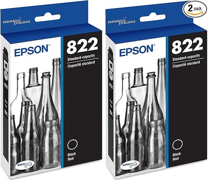 Epson DURABrite Ultra Ink Black Workforce Pro | T822120-S | Standard Capacity | Pack of 2 | Cartridge