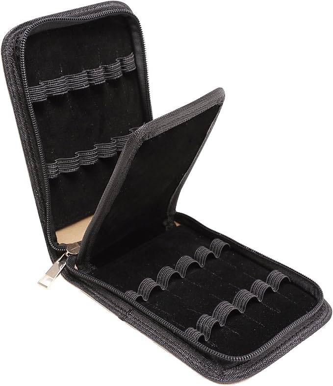 PU Leather Fountain Pen Case Roller Ball Pen Dispaly Holder Bag Pouch Beige 12