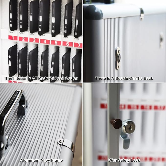 12/24/36/48/60 Slots - Cell Phones Storage Cabinet, for School, Office - Durable and Stylish, Aluminum Alloy Cell Phones Holder Storage Box (Size : 36)