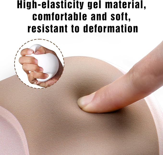 Ergonomic Mouse Pad with Wrist Rest - Gel Wrist Support Mousepad with Non-Slip PU Base for Computer, Laptop, Office & Home