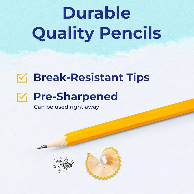 Rosmonde Pencils Bulk, 2500 Pack, Pre Sharpened #2, Pencils With Top Erasers, #2 HB Sharpened for Smooth Writing, Easy Hold Grip, Pencils Set, Bulk Supplies for School Districts, & Classrooms