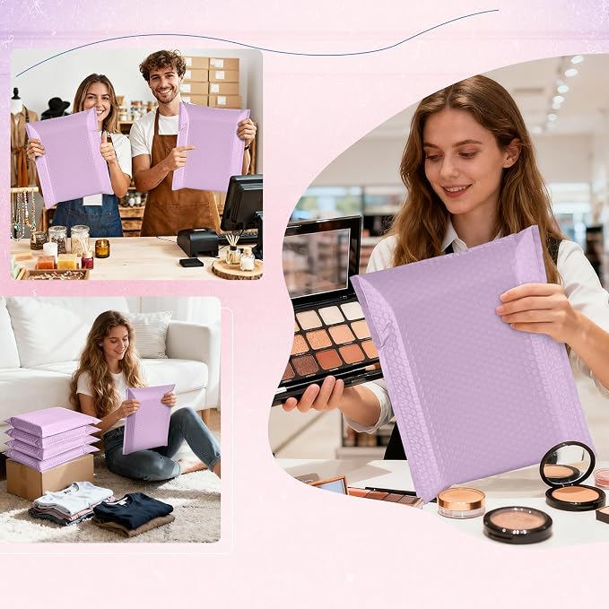 Fuxury Bubble Mailers 10x13 Inch Lavender 25 Pack, Opaque Padded Envelopes | for Clothing, Books, Makeup & Accessories, Self Seal Shipping Bags for Small Business