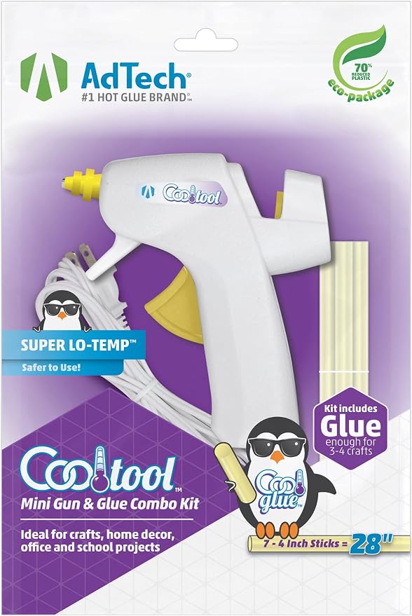 AdTech Ultra Low Temp Cool Glue Sticks,Mini 4-Inch – for Safe Crafting & DIY,Fast Bonding,Ideal for Delicate Materials,Fits Low Temp Mini Glue Guns,Made in USA,15 Count (Pack of 9)