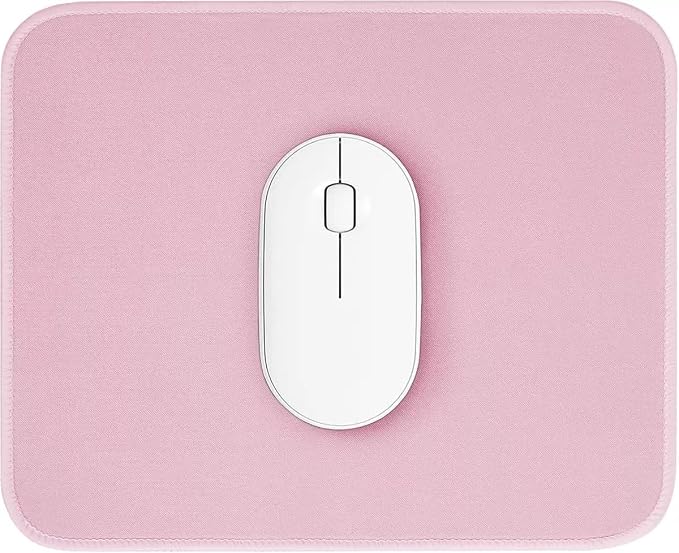 3 Pack Small Mouse pad Solid Color Square Mouse Mat for Wireless Mouse Office Computer Mousepad for Desk Mat Laptop with Non-Slip Rubber Base (Black Pink)