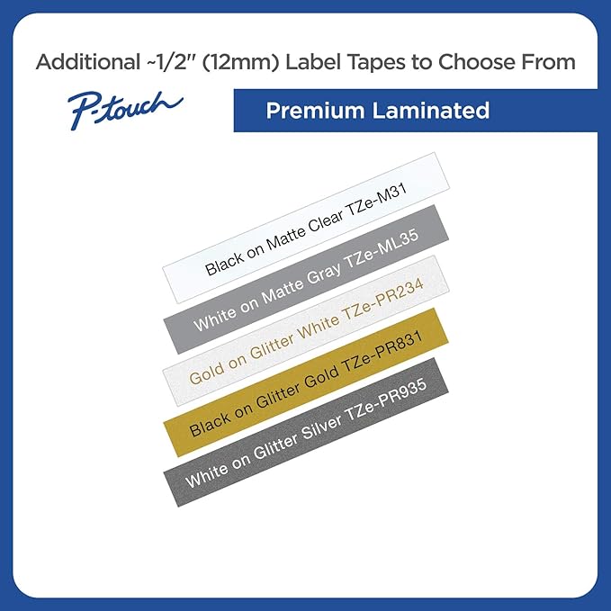 Brother Genuine P-Touch TZE-MQG35 Tape, 1/2" (0.47") Wide Standard Laminated Tape, White on Lime Green, Laminated for Indoor or Outdoor Use, Water-Resistant, 0.47" x 16.4' (12mm x 5M), TZEAF131
