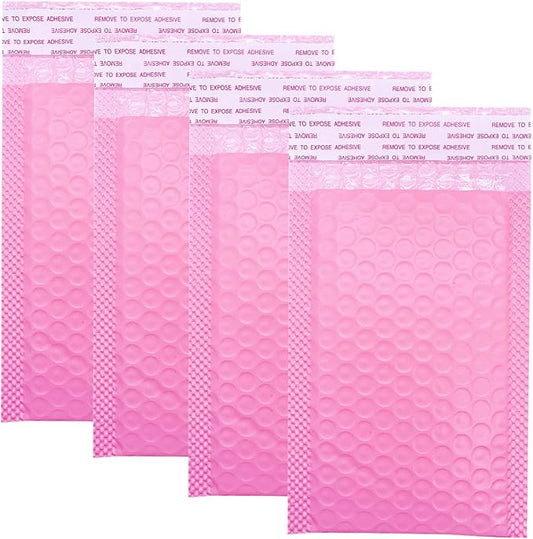 Small Bubble Mailers 3.5X5.9 Inch 12 Pack Poly Padded Envelopes Thicken Business Mailing Packages Opaque Self Seal Boutique Shipping Bags Mailer (Pink)