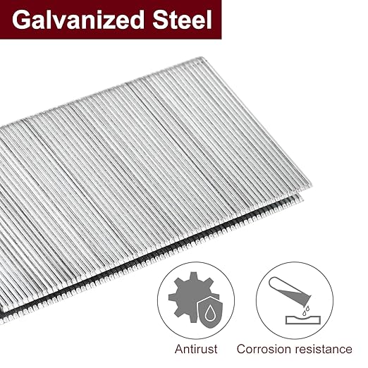 uxcell 18 Gauge Narrow Crown Staples 1/4" x1-1/2, 600Pcs Galvanized Steel for Pneumatic, Electric Stapler, White