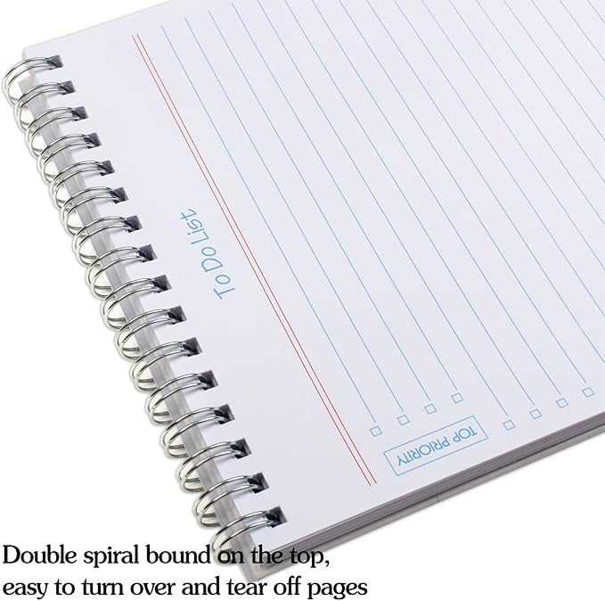 To Do List Notepad Minimalist - Daily Planner Notepad 60 Sheets Tear Off, 5.5" x 8.3" Checklist Productivity Note Pad for Work and Personal Organized