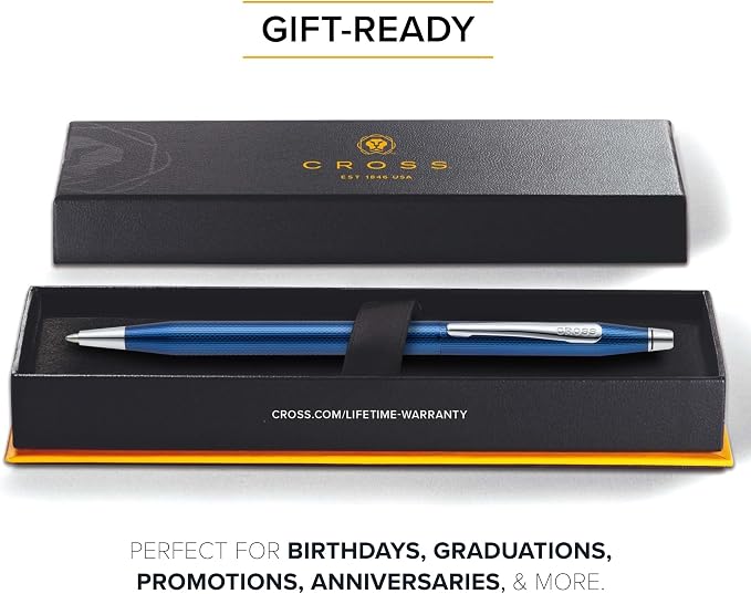 Cross Classic Century Cobalt Blue Diamond Ballpoint Pen, Black Ink | Refillable Ballpoint Pen for Effortless Writing, Durable Construction, Premier Distinctive Look, Gift-Ready, Medium Point