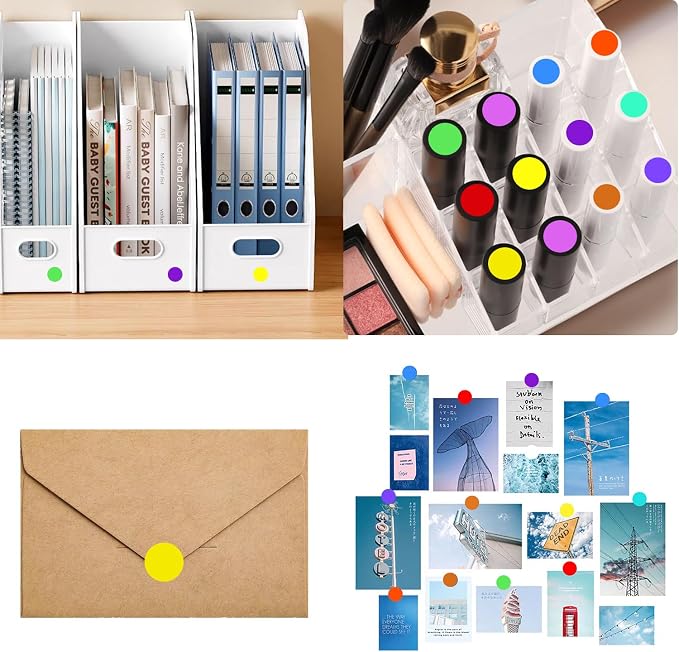 1000 Pcs Colored Round Stickers 1/2 Inch Color Circle Dot Stickers Small Code Labels for Office Shop Yard Sale Home Classroom Marking (Colorful, 1000 Pcs)
