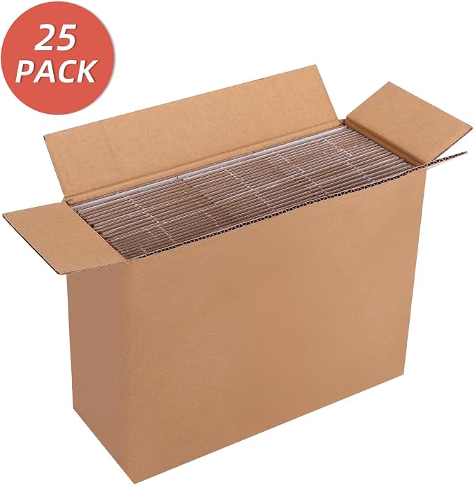 25-Pack Shipping Boxes 7x4x4 Inches, White | Corrugated Cardboard Box for Business Packing, Shipping, and DIY, Easy to Fold and Assemble