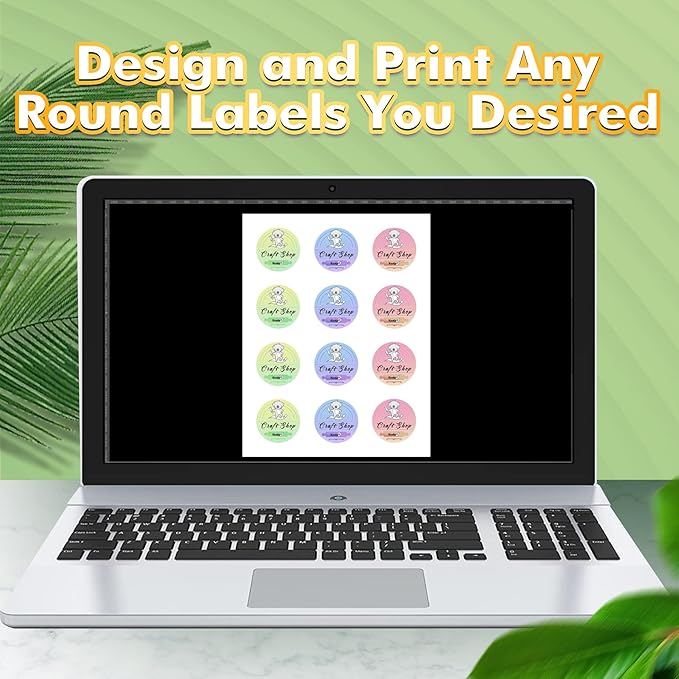 Koala Round Labels 2 Inch - 240 Pearl Glossy White Printable Circle Stickers for Inkjet & Laser Printers, DIY Jar, Party Favor, Thank You Labels