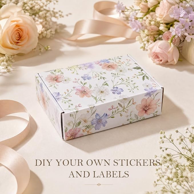 HORLIMER 7x5x2 Small Shipping Boxes Set of 6, White Corrugated Cardboard Mailer Box for Packing, Mailing, Small Business