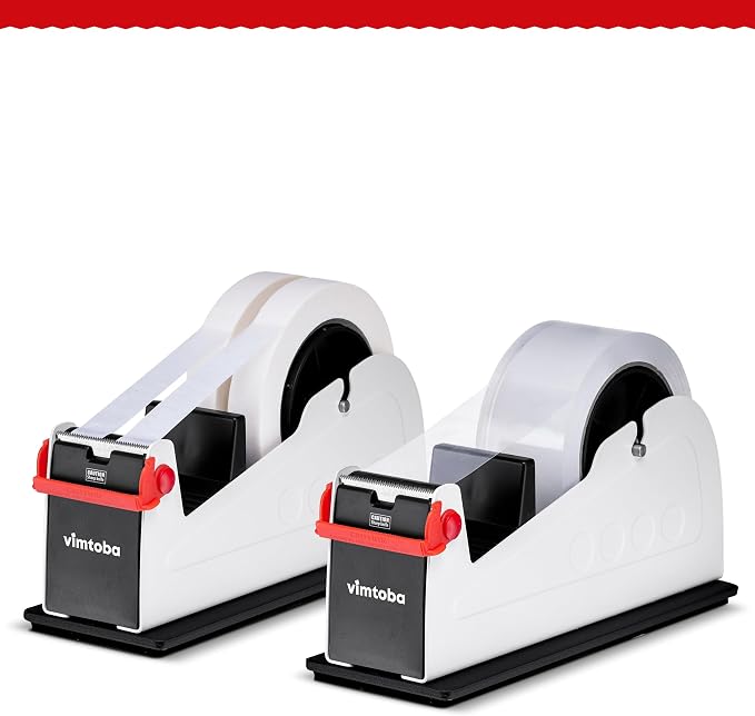 Desktop Tape Dispenser, Heavy Duty 2-Inch Dual Roll with Non-Slip Base, 2-Pack