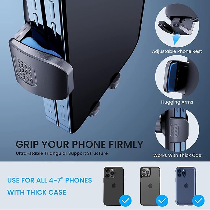 Phone Mount for Car Phone Holder Mount Upgraded Metal CD Slot Phone Holder Car Cell Phone Holder Thick Cases Friendly iPhone Holder for Car Mount for CD Player Fit for All iPhone Smartphone