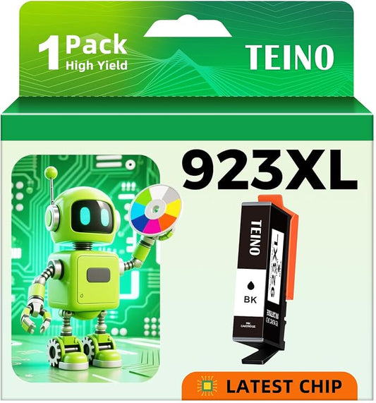TEINO 923 Ink Cartridges for HP Printers Replacement for HP 923 923XL Ink Cartridges Combo Pack for HP 923 Works with OfficeJet Pro 8130e 8125e 8120e 8135e 8138e 8139e Printer (1 Pack, with Chip)