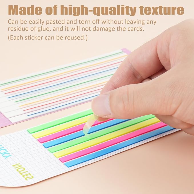 Mahjong Card Line Finder Highlighter Tape, Mahjong Line Highlighter Stripe, Transparent Sticky Card Markers Tabs, Mahjong Game Rule Reader, Reusable & No Adhesive Residue (320pc.4)