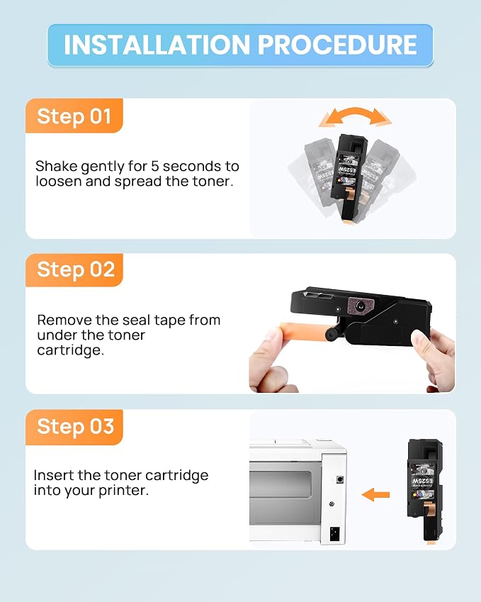 E-Z Ink E525W E525 Toner Cartridge Replacement for Dell E525W E525 525w 525 | Compatible for Dell E525W 525w Wireless Color Printer 593-BBJX 593-BBJU 593-BBJV 593-BBJW (Black Cyan Magenta Yellow, 4 Pack)