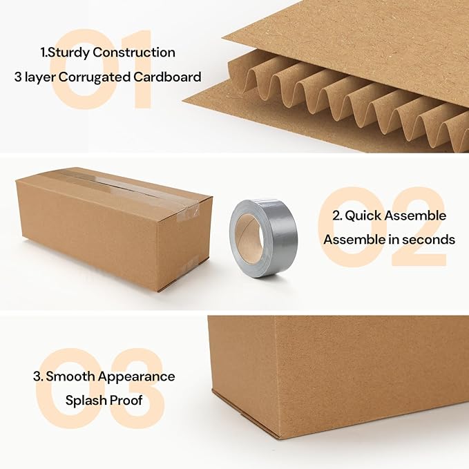 ZBEIVAN Shipping Boxes Mailers 9x4x3 inches Corrugated Cardboard Small Packing Kraft Moving Mailing Box, Pack of 40