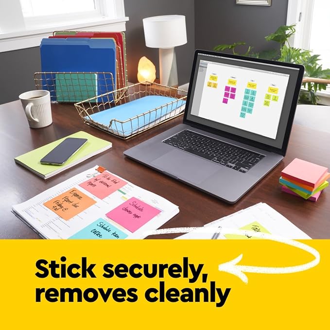 Post-it Mini Notes, 1 3/8 in. x 1 7/8 in., 24 Sticky Notes Pads, 100 Sheets per Pad, Poptimistic Collection, New Year Organization or Second Semester School Supplies
