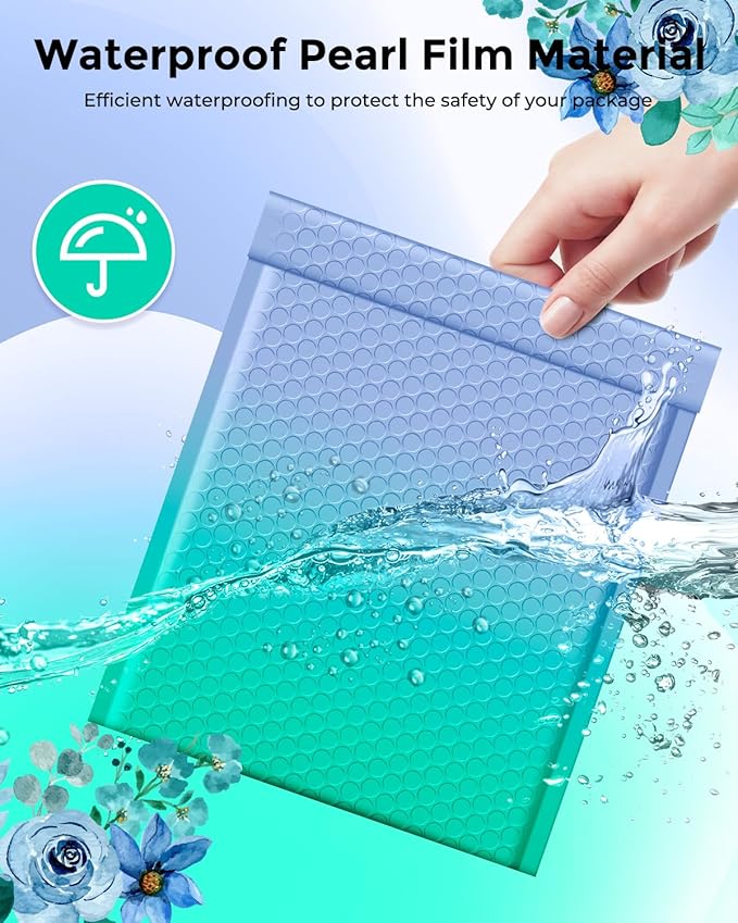 Metronic 240 Pack Bubble Mailers 8.5x12 Inch PurpleTeal Usable Size 8.5x11'' Pretty Bubble Mailer Waterproof Padded Envelopes for Gift Packaging, Mailing, Shipping, Small Items Bulk