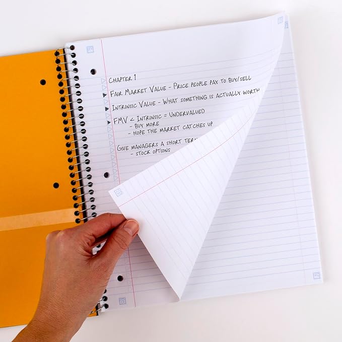 Five Star Spiral Notebook + Study App, 3 Subject, College Ruled Paper, Fights Ink Bleed, Water Resistant Cover, 8-1/2" x 11", 150 Sheets, Black (72069) (Pack of 6)