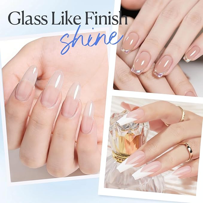 AZUREBEAUTY Clear Builder Nail Gel, 18ml 7-in-1 Nail Builder Gel for Extension, Strengthening, Apex Building & Rhinestone Glue, LED UV Cured Rubber Base Gel for Salon Home DIY