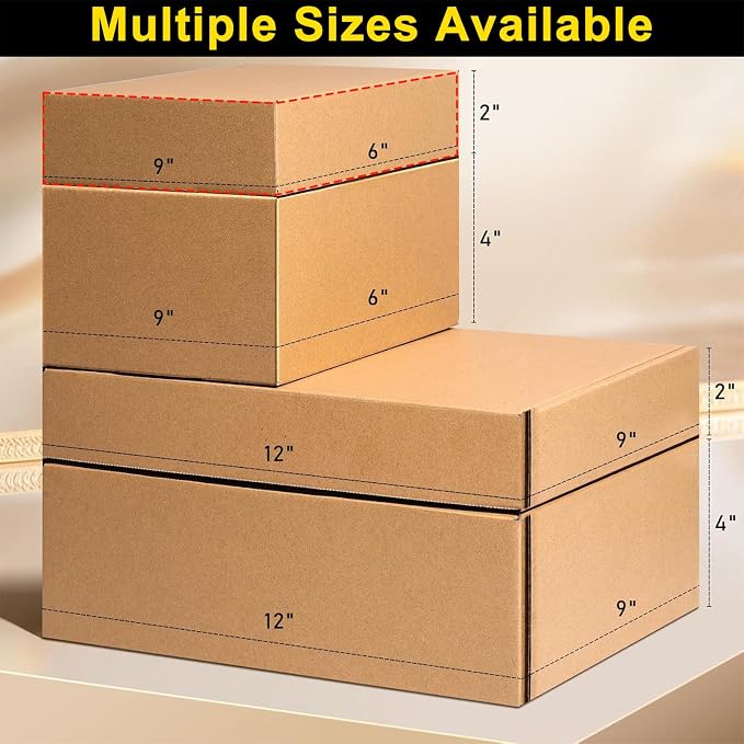 9x6x2 inches Shipping Boxes Set of 50, Corrugated Cardboard Boxes Literature Mailer Boxes Gift Boxes Small Boxes for Shipping Wrapping Mailing Packaging Small Business, Brown