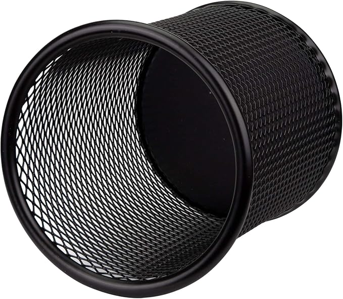 Nicunom 12 Pack Metal Pen Holder Wire Mesh Pen Cup Pencil Holder Pencil Cup for Desk Office Pen Organizer, Black