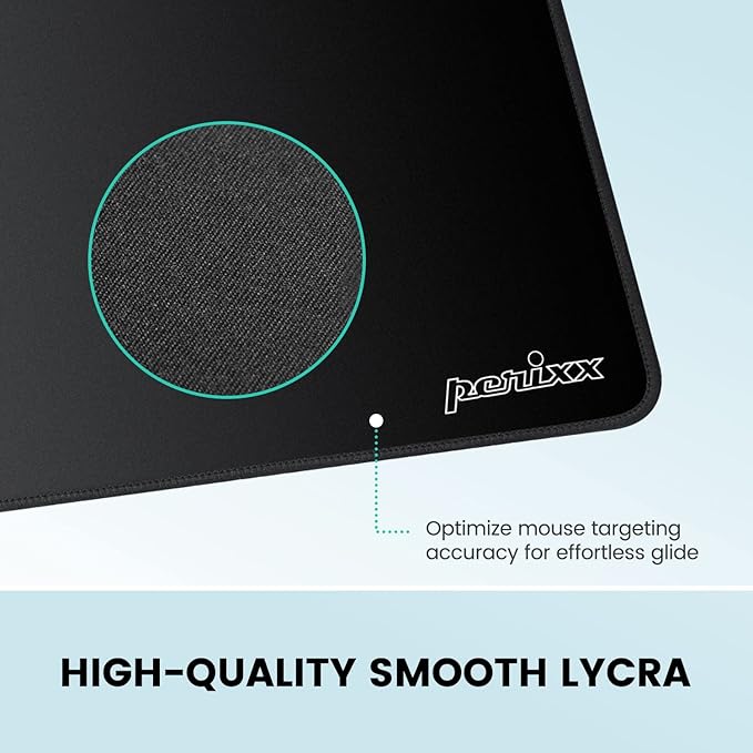 Perixx DX-1000M Waterproof Gaming Mouse Pad with Stitched Edge - Non-Slip Rubber Base Design for Laptop or Desktop Computer - M Size 9.84x8.27x0.08 Inches