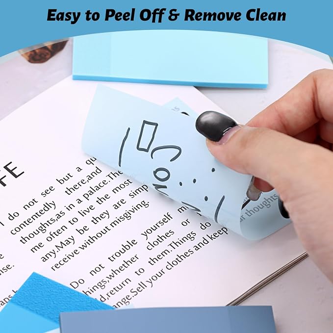 800 Sheets Transparent Sticky Notes 3" X 3" for School Office Supplies | Clear Translucent Self-Adhesive Sticky Notes for Back to School & Office Supplies, See Through Reveals Underlying Bible Text