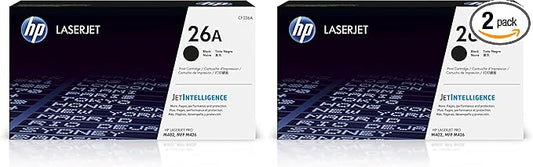 HP 26A Black Toner Cartridge Printers | Works with LaserJet Pro M402 Series; LaserJet Pro MFP M426 Series | CF226A , (Pack of 2)