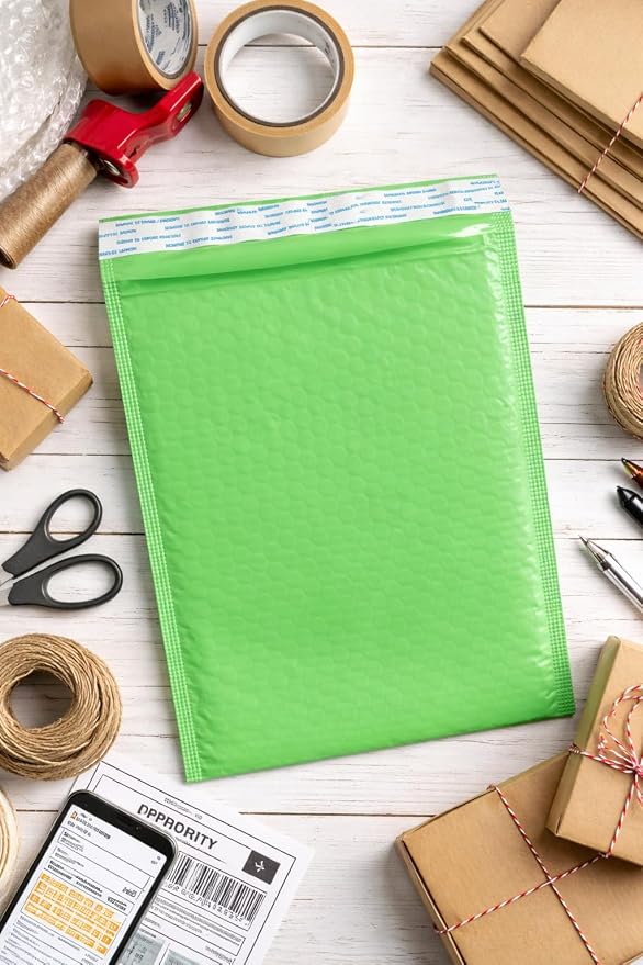 600 Mailers #2 8.5x12" Biodegradable Green Poly Bubble Padded Shipping Mailers Eco Friendly - Self Seal Sensible Mailers, Lightweight Durable Packaging for Shipping & Mailing