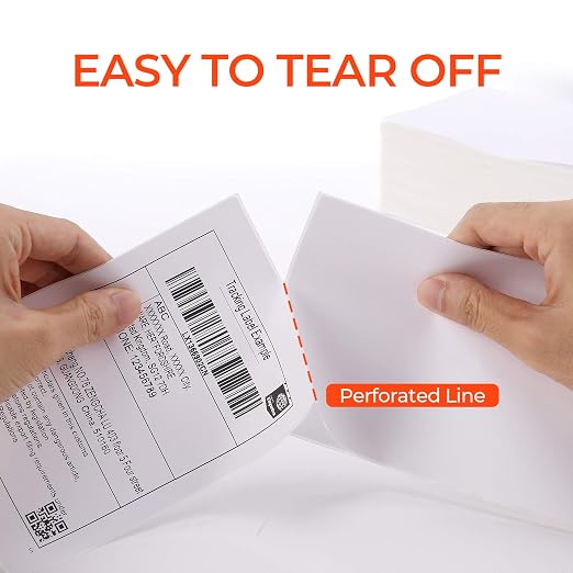 MUNBYN 4x6 Inch Thermal Labels, 1000 Sheets/2 Rolls(500 Pcs per Roll) | Shipping Paper for Thermal Printers, No BPA and BPS, Print Clear and Sharp, Compatible with Most Thermal Printers
