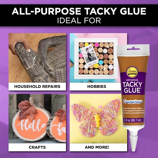 Aleene's Original Tacky Glue Squeeze Tube (Pack of 2) - Clear, Rubber-based, Liquid, Arts & Crafts Glue