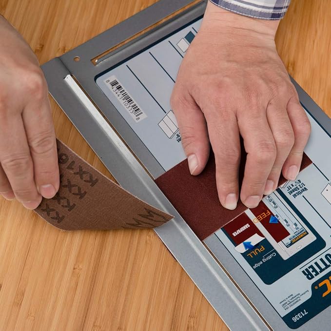 POWERTEC 71336 Sandpaper Cutter | Woodworking Shops and Metalworking Shops | For Precise, Clean Sandpaper Sheet Cutting | Easily Custom Cut 1/4, 1/2 and 1/3 Sheets for your Sanding Projects
