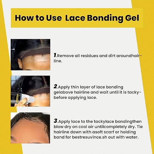 Lace Bonding Gel,Wig Glue Lace Glue,New Brush Head Design,Invisible & Skin-Friendly Formula,Bold Hold Lace Glue for Wigs,Temporary Daily Hold for Lace Front Wigs and Hair,for Women & Men